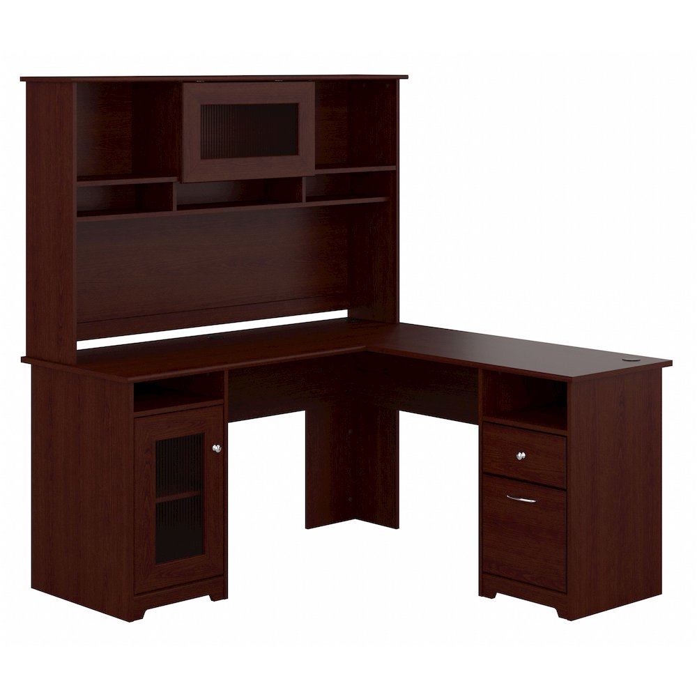 Cabot 60W L Shaped Computer Desk with Hutch and Storage. Picture 1