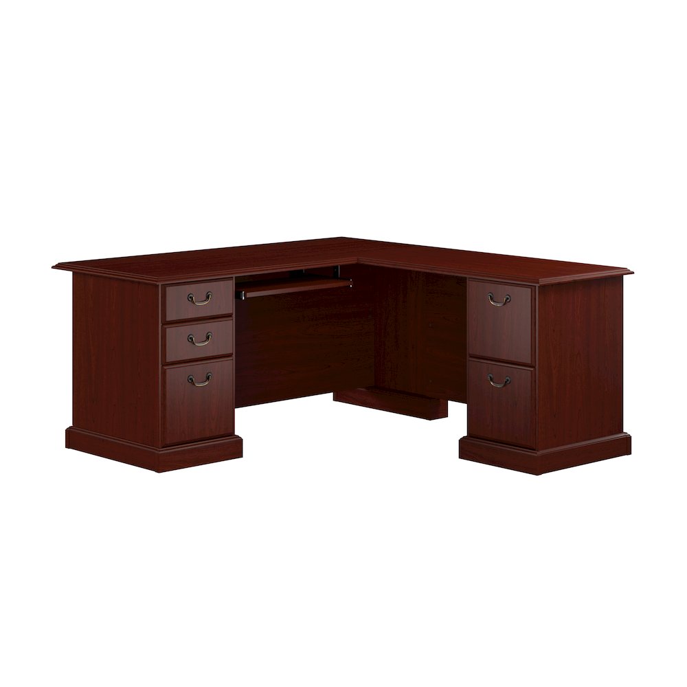 Arlington L Shaped Desk with Drawers and Keyboard Tray. Picture 1