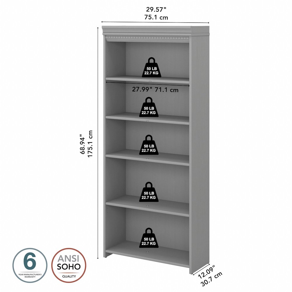 Fairview Tall 5 Shelf Bookcase. Picture 6