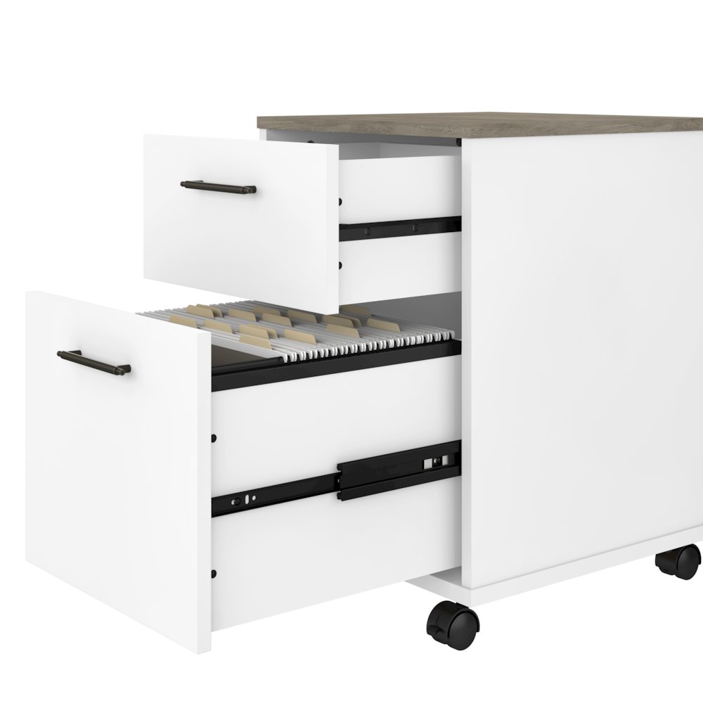 54W Computer Desk with 2 Drawer Lateral File Cabinet and 5 Shelf Bookcase. Picture 4