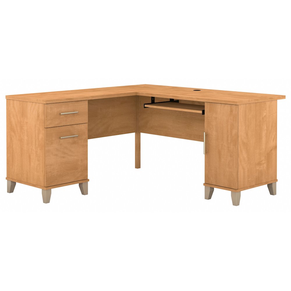 Somerset 60W L Shaped Desk with Storage. Picture 1