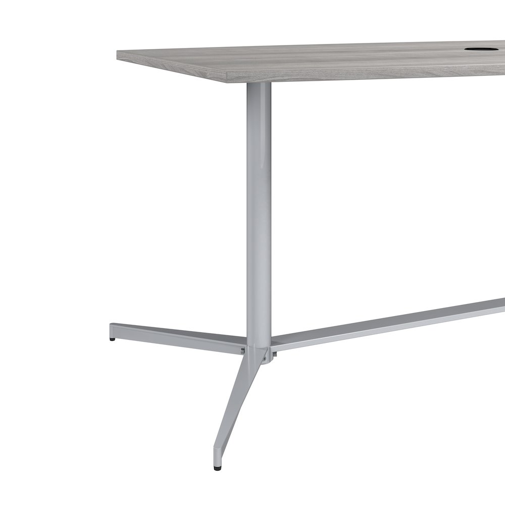 72-inch Office Conference Table with Metal Base in Platinum Gray. Picture 6