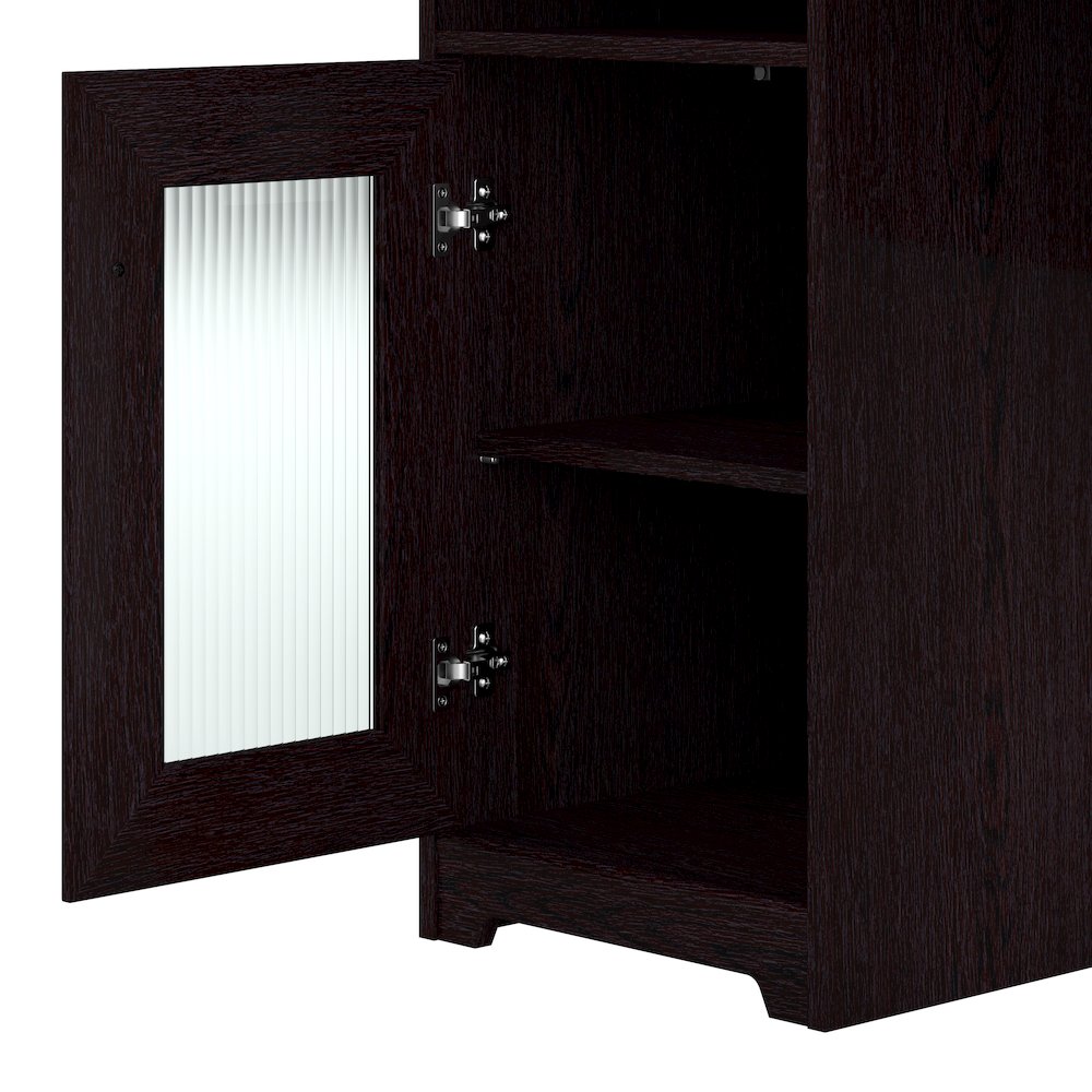 Cabot 60W L Shaped Computer Desk with Hutch, File Cabinet and Bookcase. Picture 3