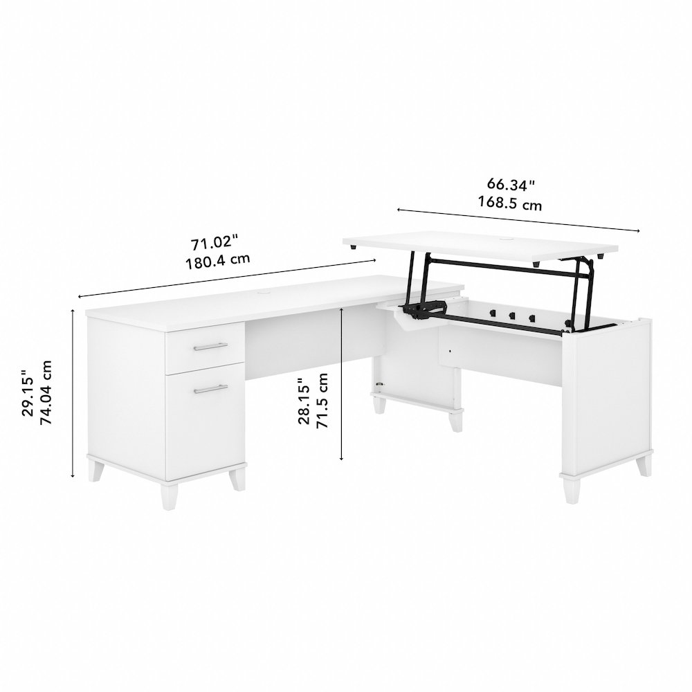 Somerset 72W 3 Position Sit to Stand L Shaped Desk. Picture 9