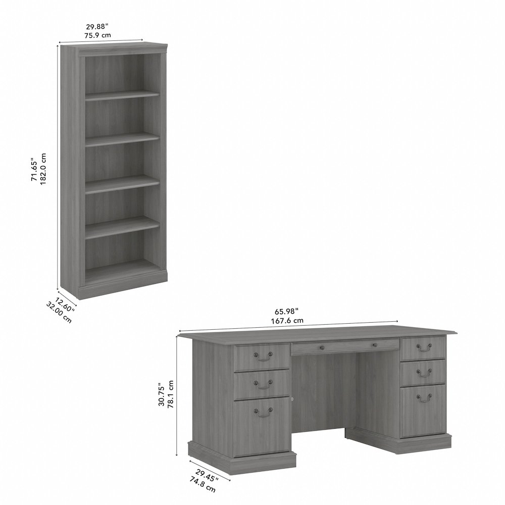 Saratoga Executive Desk and Bookcase Set. Picture 9