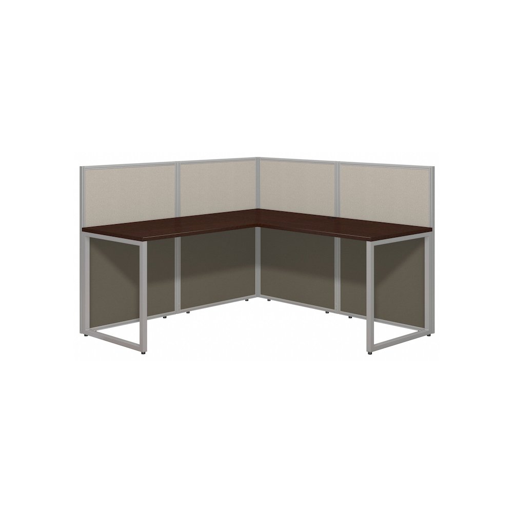 Easy Office 60W L Shaped Cubicle Desk Workstation with 45H Panels. Picture 1