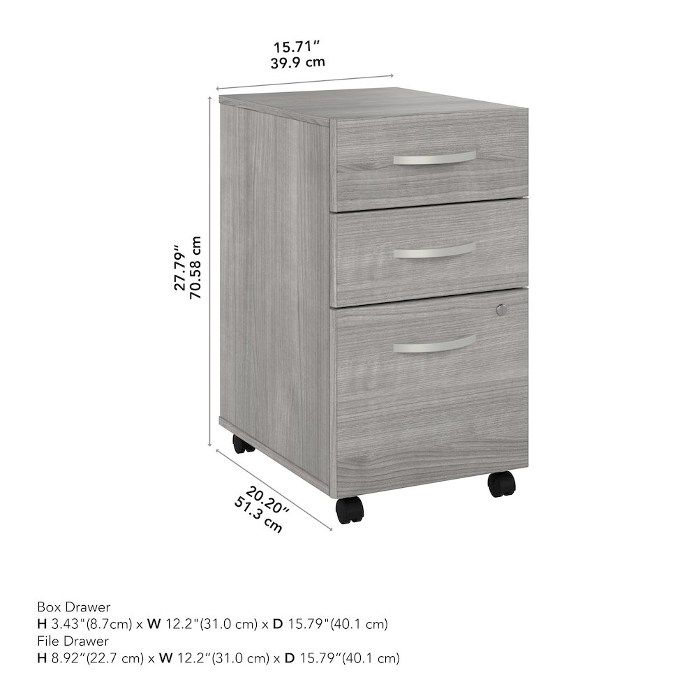 Hybrid 3 Drawer Mobile File Cabinet - Assembled. Picture 8