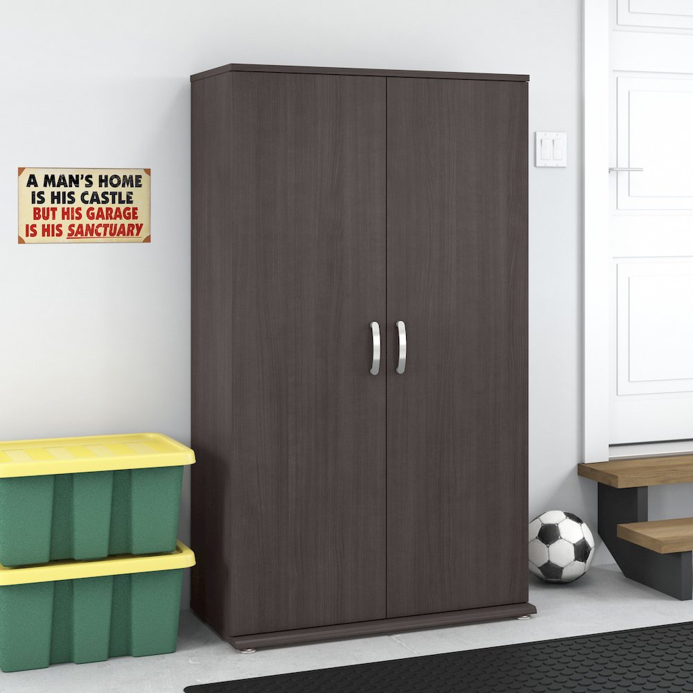 Universal Tall Garage Storage Cabinet with Doors and Shelves. Picture 2