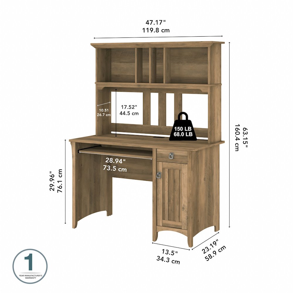Salinas Small Computer Desk with Hutch. Picture 9