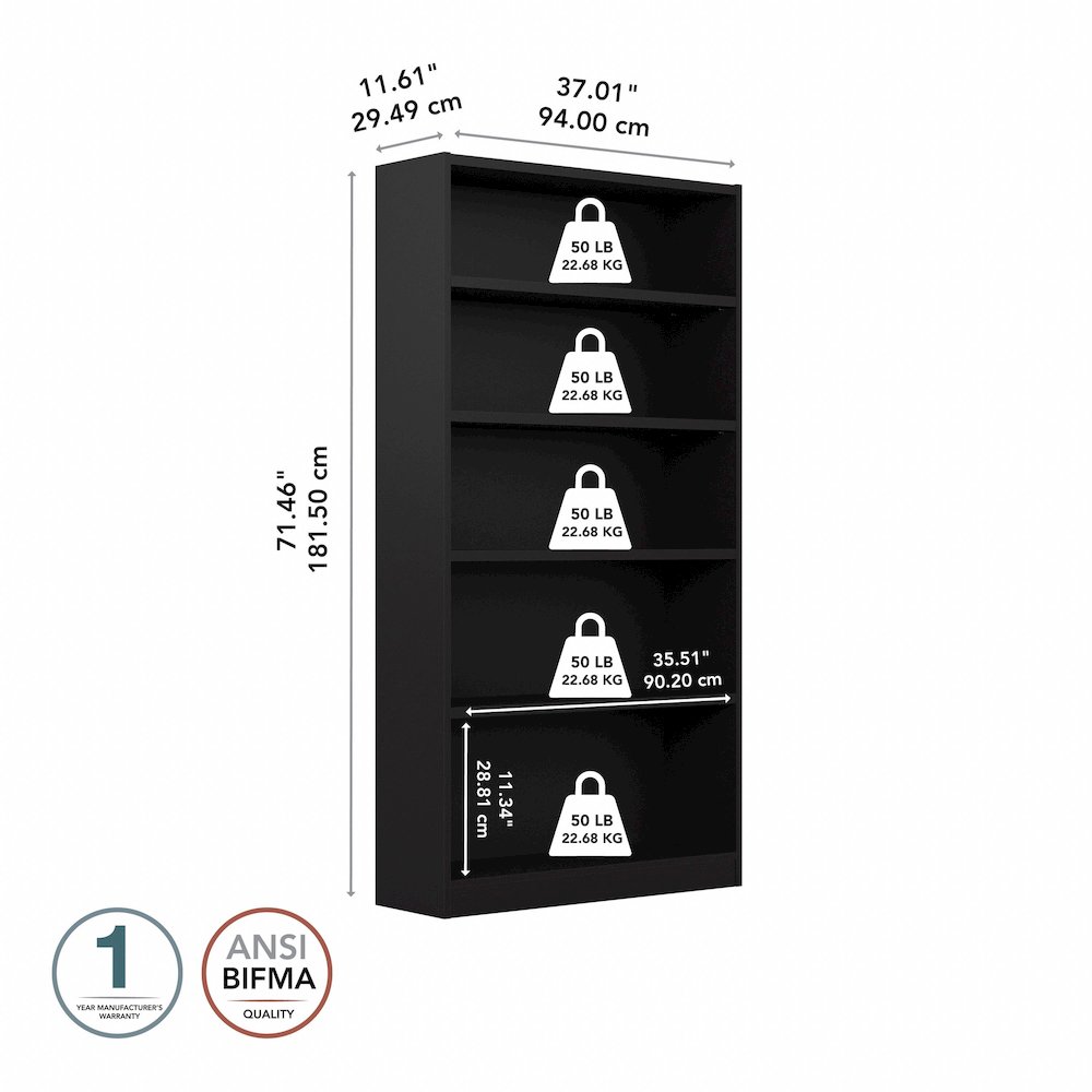 Universal Tall 5 Shelf Bookcase. Picture 8