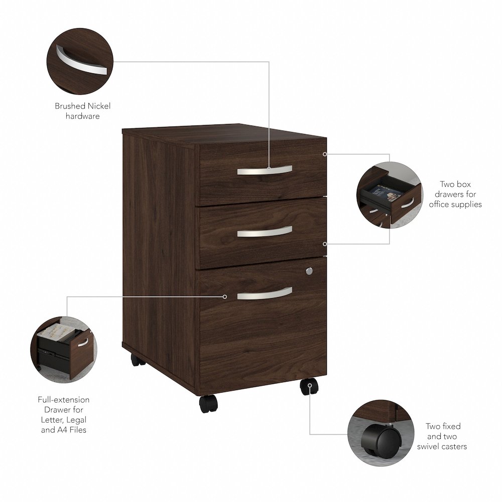 Studio C 60W x 30D L Shaped Desk with Mobile File Cabinet and 42W Return. Picture 9