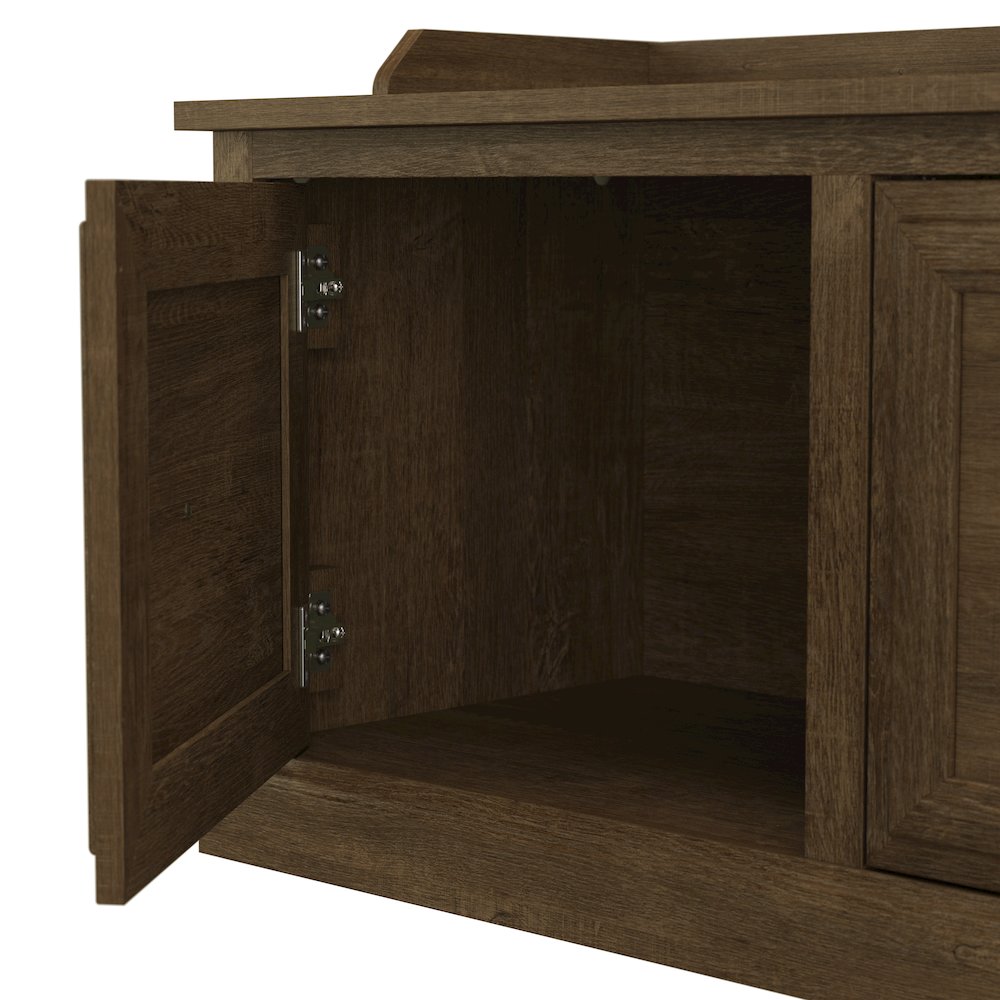 Woodland Full Entryway Storage Set with Coat Rack and Shoe Bench with Doors. Picture 3