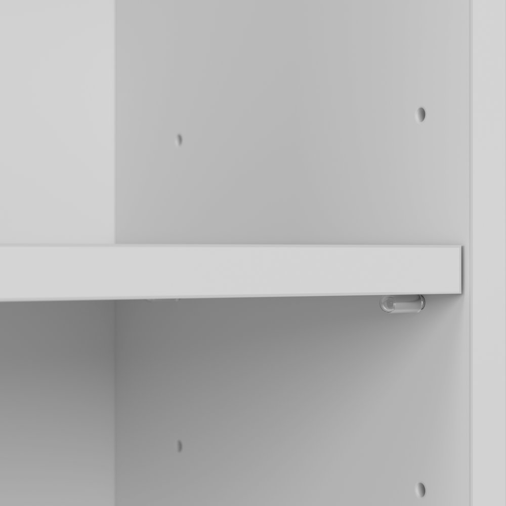 Cabot 60W L Shaped Computer Desk with Hutch and 5 Shelf Bookcase. Picture 7