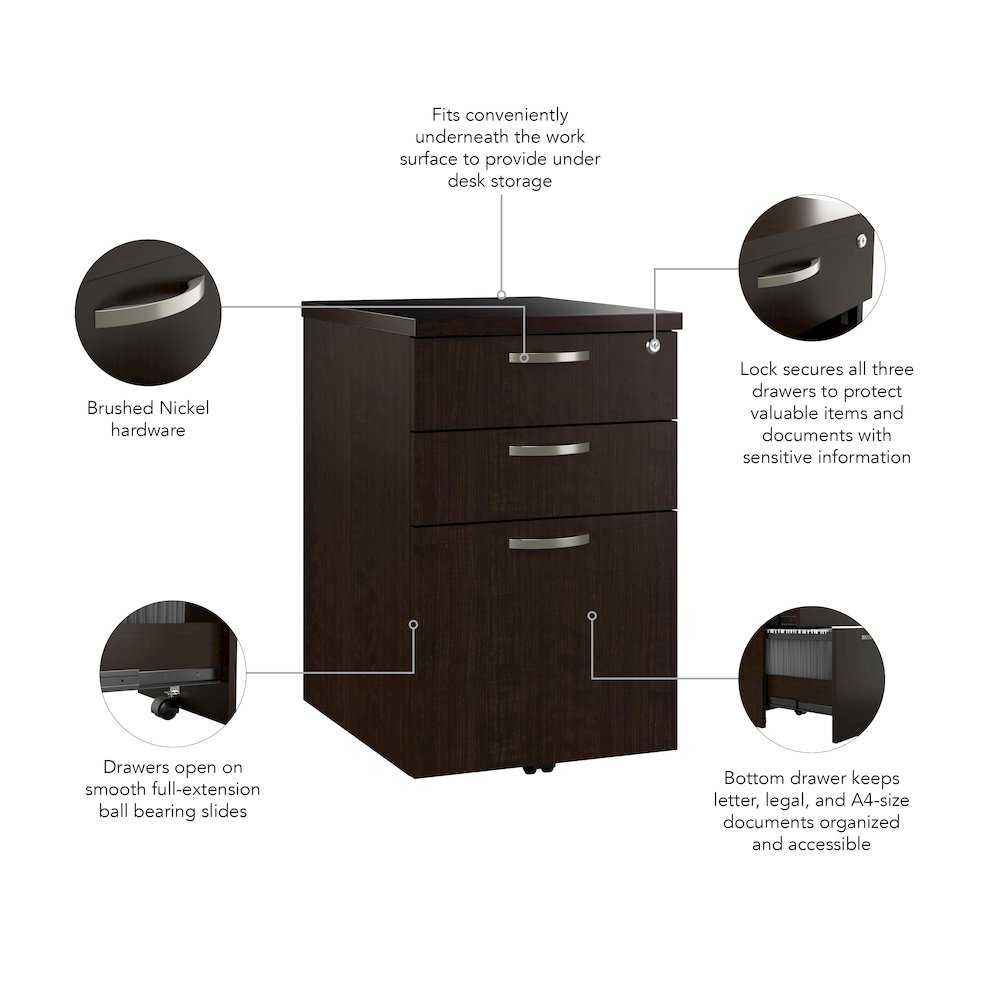 Easy Office 3 Drawer Mobile File Cabinet. Picture 8