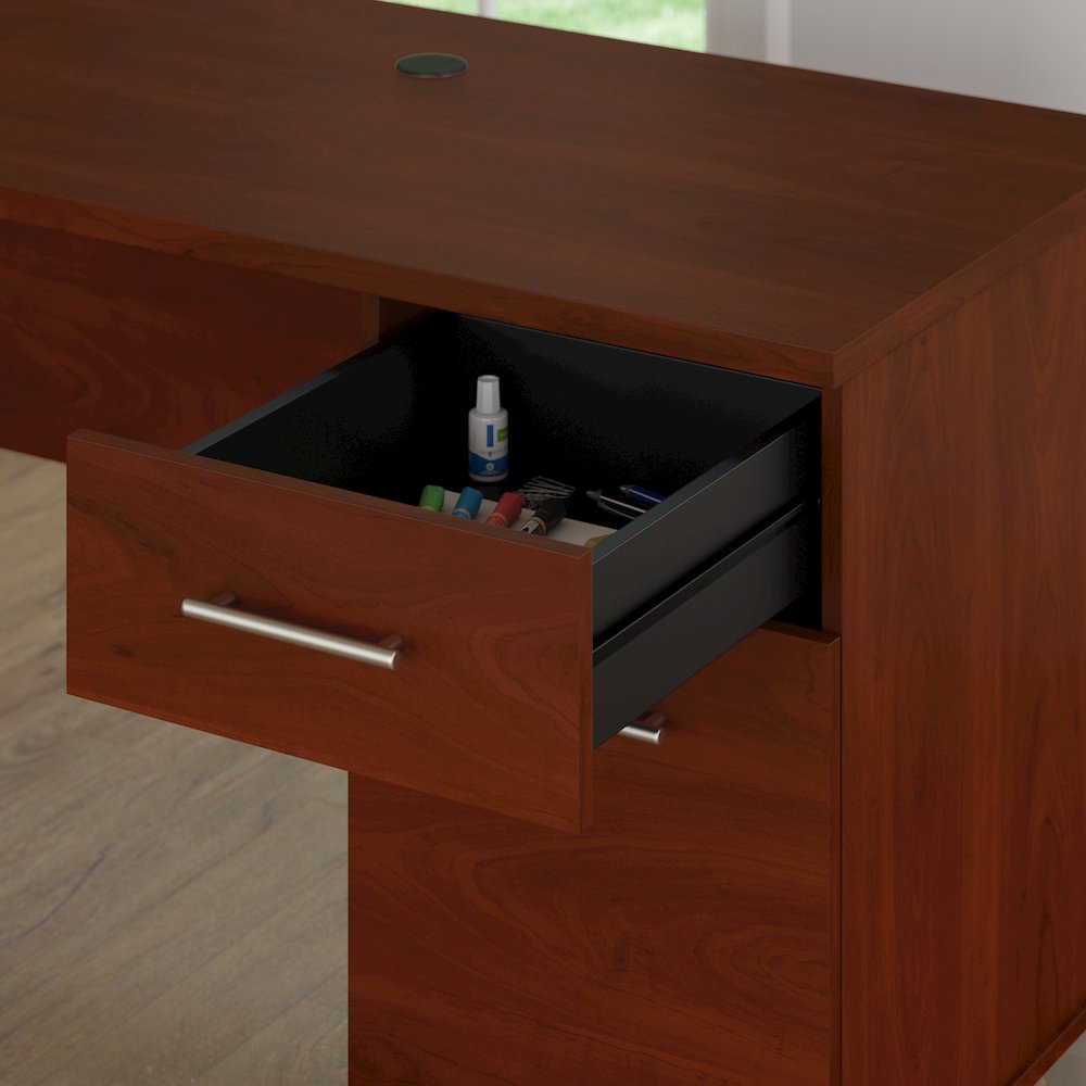 Somerset 72W 3 Position Sit to Stand L Shaped Desk with Hutch and Bookcase. Picture 3