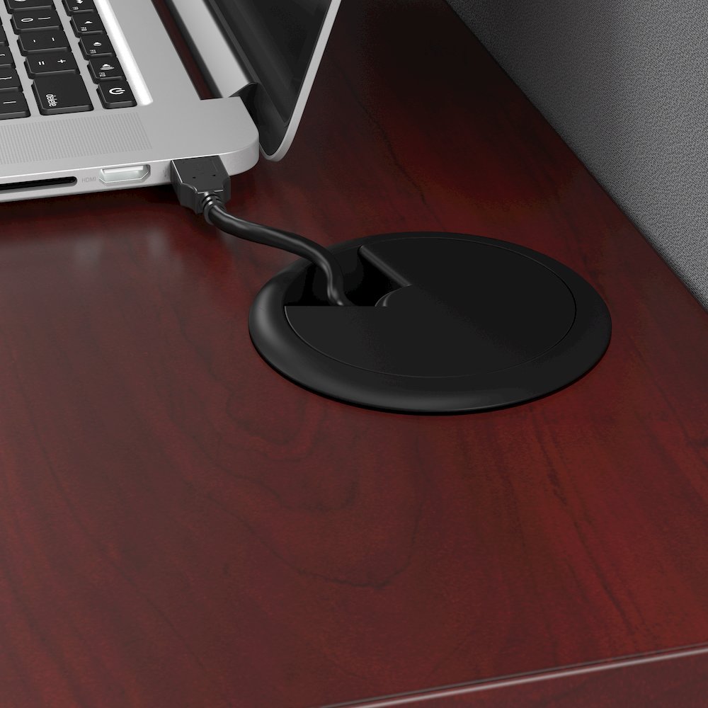 65W L Shaped Cubicle Desk with Storage, Drawers, and Organizers. Picture 6