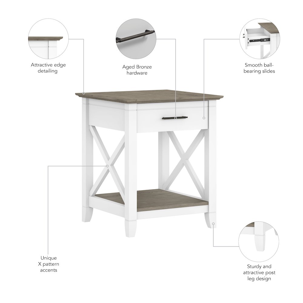 Key West End Table with Storage. Picture 7