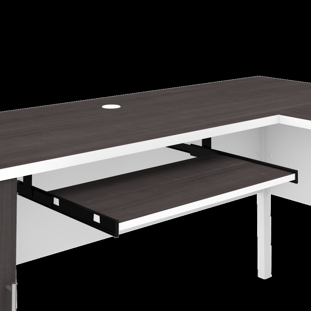 Somerset 60W L Shaped Desk with Hutch and 5 Shelf Bookcase. Picture 3