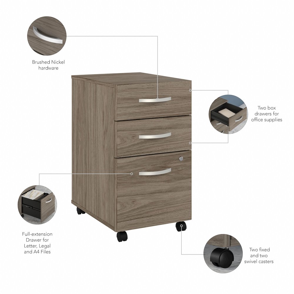 Studio C 60W x 30D L Shaped Desk with Mobile File Cabinet and 42W Return. Picture 9