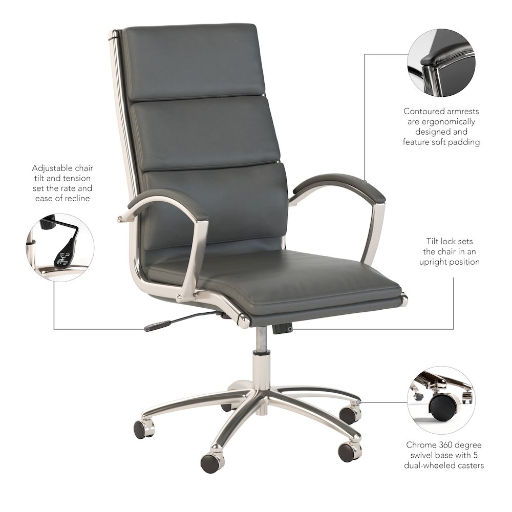 Jamestown High Back Leather Executive Office Chair. Picture 8