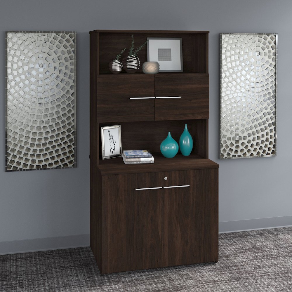 Office 500 36W Tall Storage Cabinet with Doors and Shelves. Picture 2