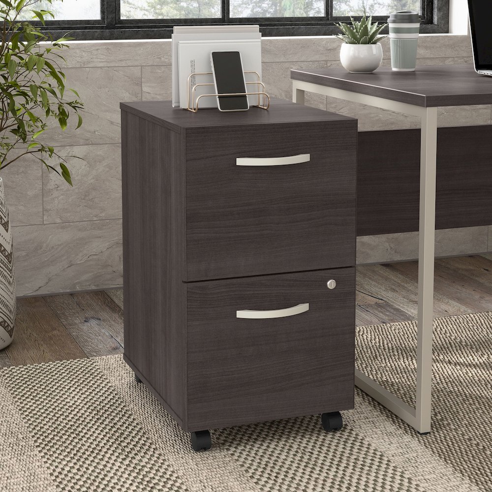 Hybrid 2 Drawer Mobile File Cabinet - Assembled. Picture 2