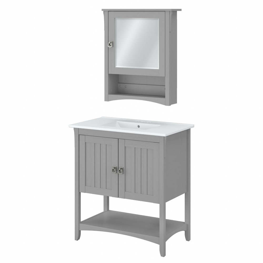 Salinas 32W Bathroom Vanity Sink and Medicine Cabinet with Mirror. Picture 1