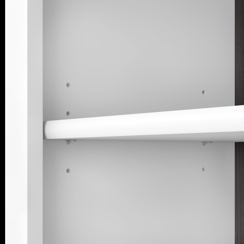 Somerset 72W L Shaped Desk with Hutch and 5 Shelf Bookcase. Picture 7