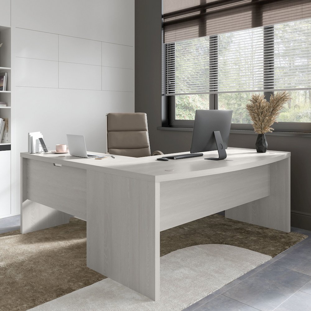 Echo 72W Bow Front L Shaped Desk. Picture 2