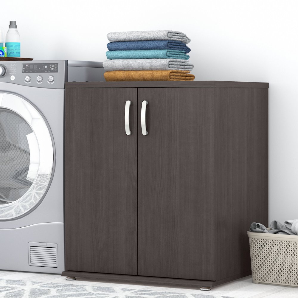 Universal Laundry Room Storage Cabinet with Doors and Shelves. Picture 2