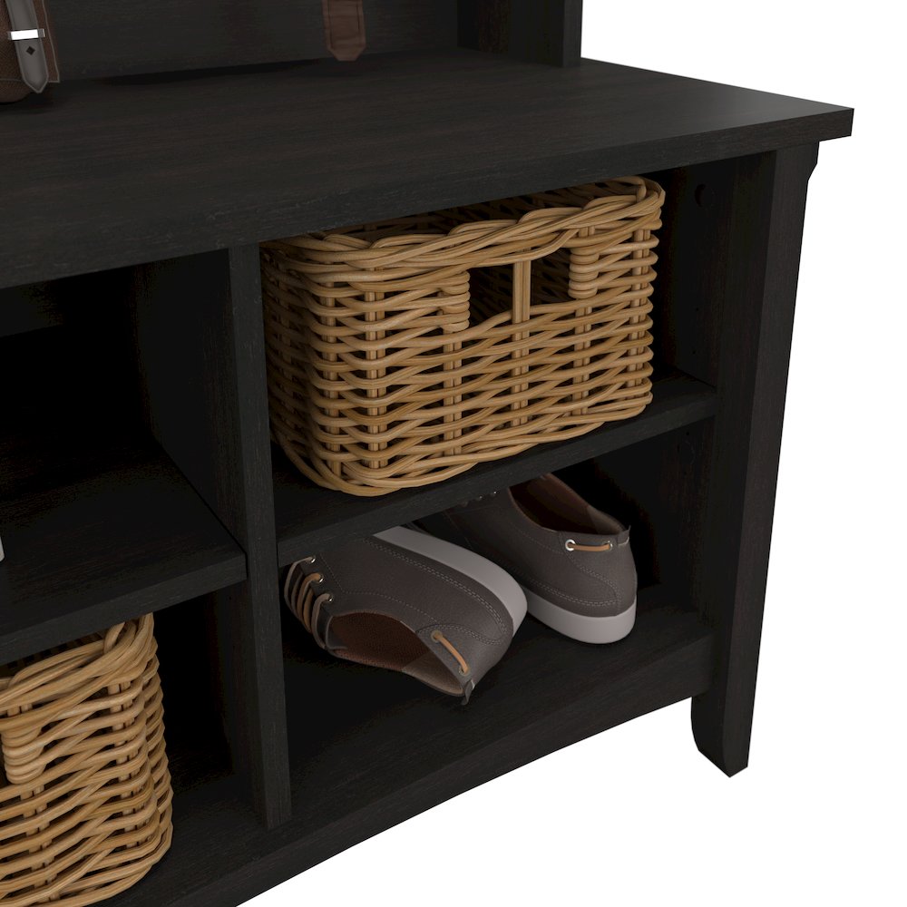 Salinas Entryway Storage Set with Hall Tree, Shoe Bench and Accent Cabinet. Picture 3