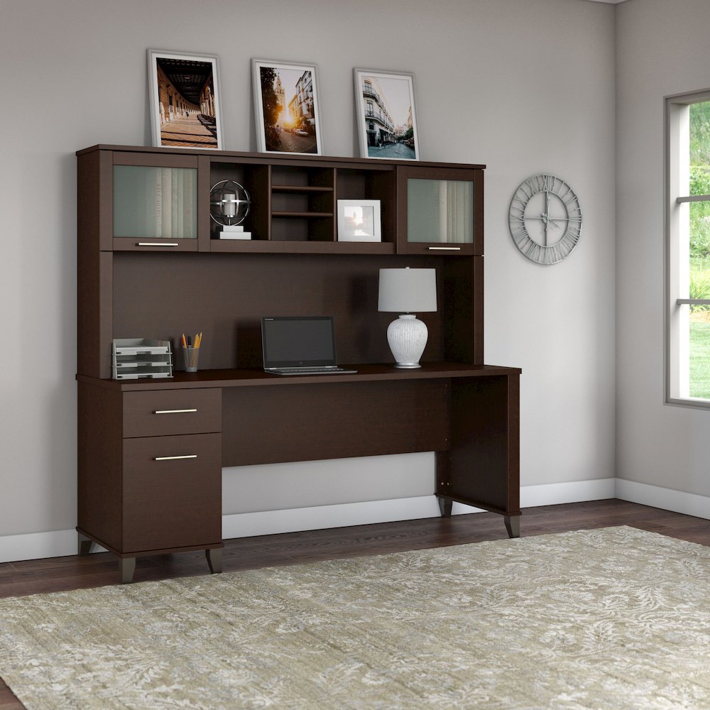 Somerset 72W Office Desk with Drawers and Hutch. Picture 2