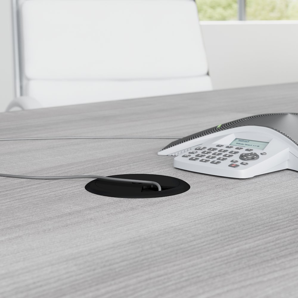 72-inch Office Conference Table with Metal Base in Platinum Gray. Picture 5