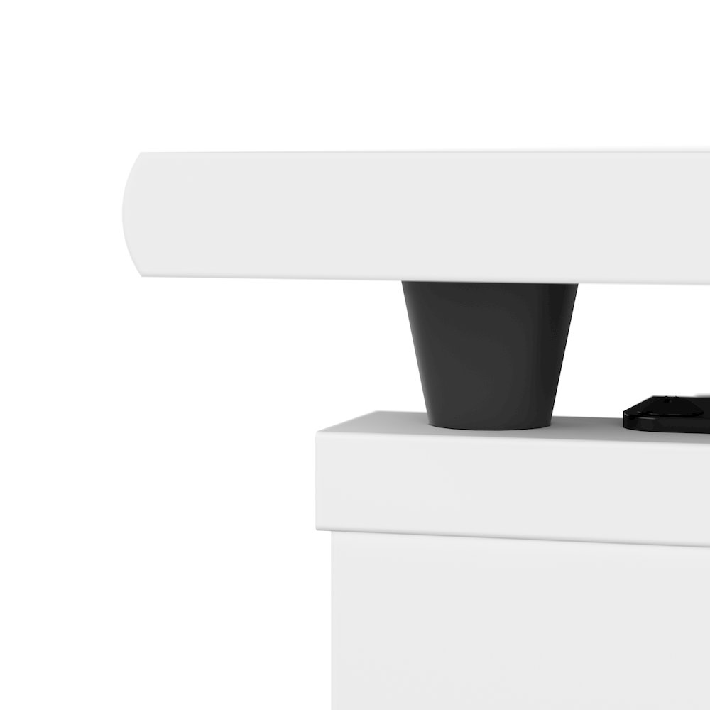 Cabot 60W 3 Position Sit to Stand L Shaped Desk with Hutch. Picture 3