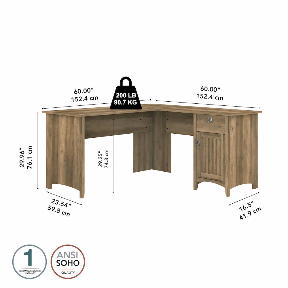 Salinas 60W L Shaped Desk with Storage. Picture 7