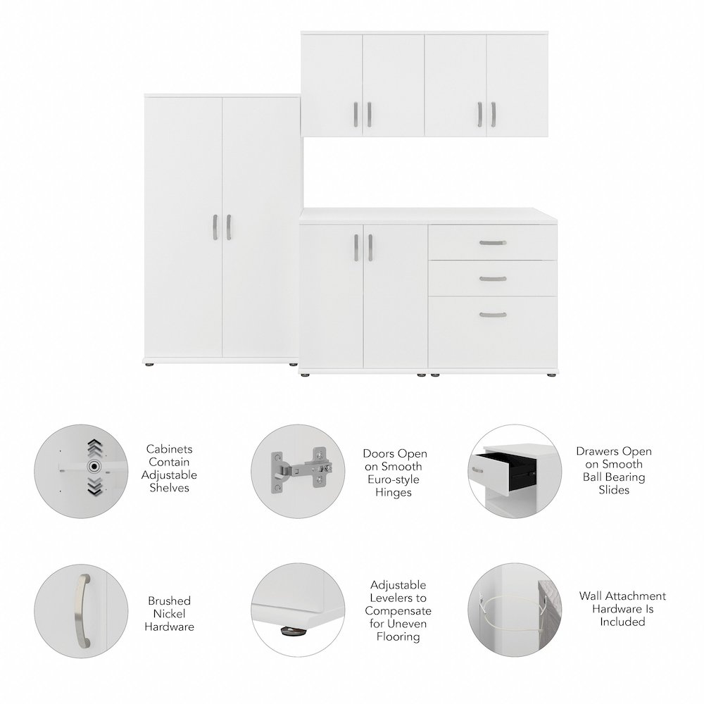 Universal 5 Piece Modular Laundry Room Storage Set with Floor and Wall Cabinets. Picture 3