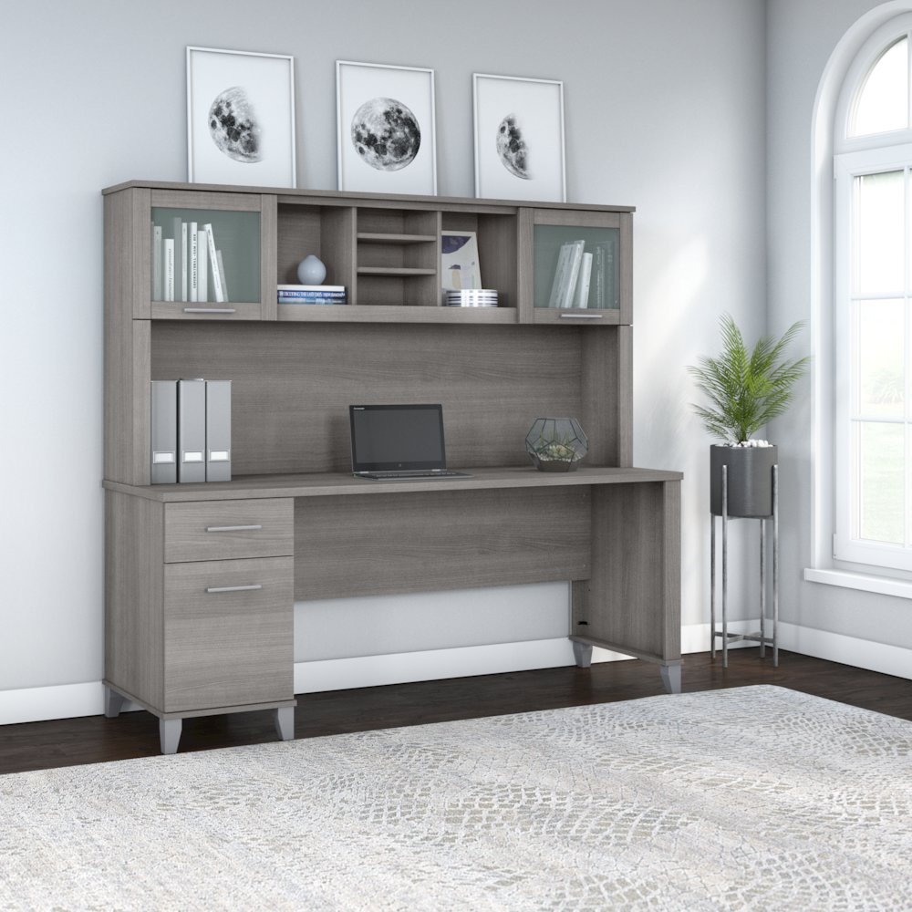 Somerset 72W Office Desk with Drawers and Hutch. Picture 2