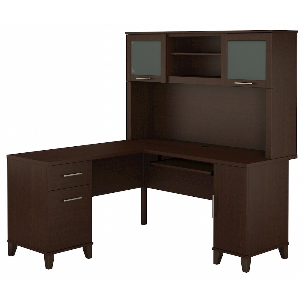 Somerset 60W L Shaped Desk with Hutch. Picture 1