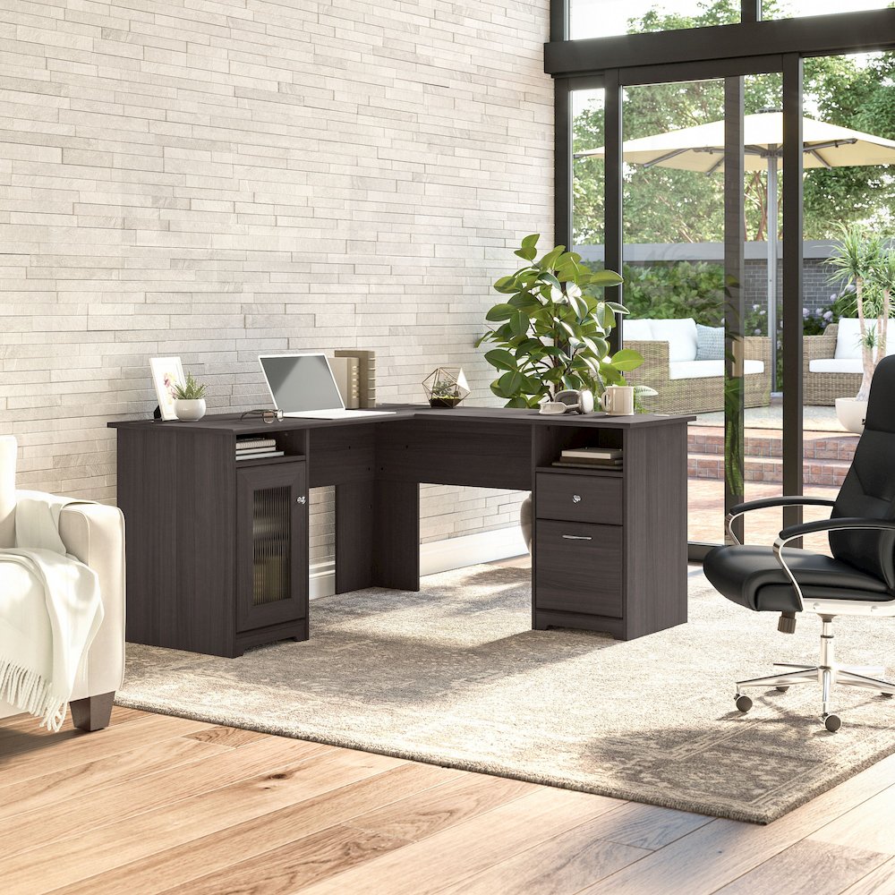 Cabot 60W L Shaped Computer Desk with Storage. Picture 2