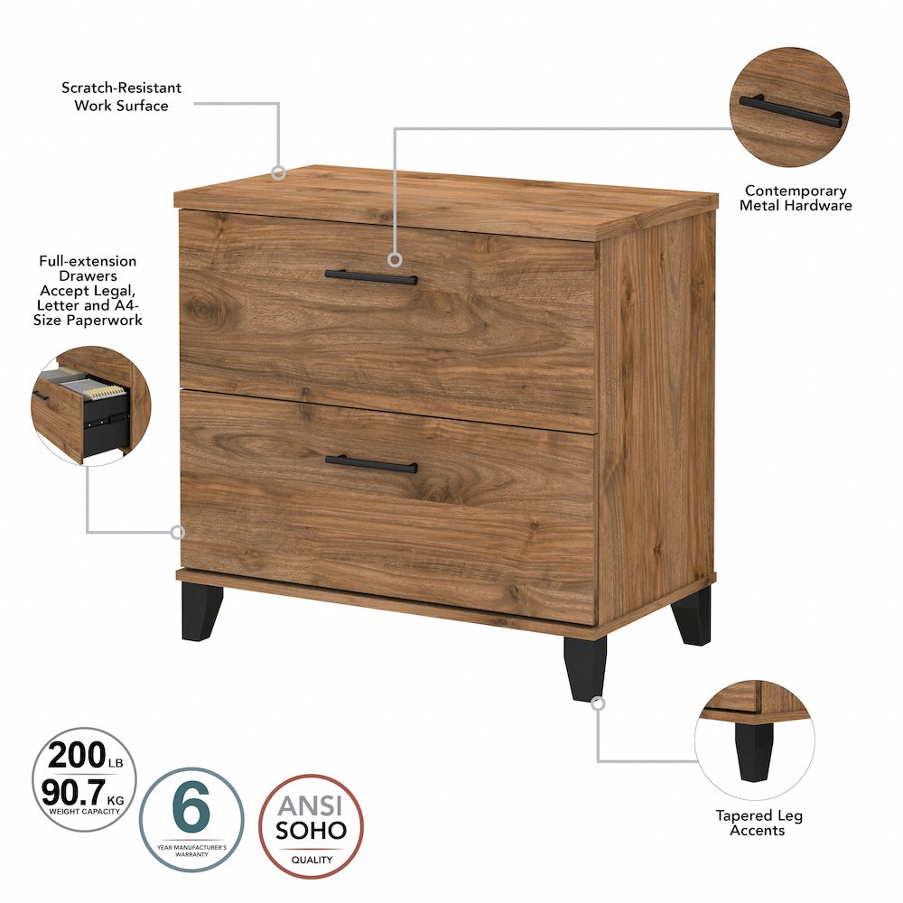 Somerset 2 Drawer Lateral File Cabinet. Picture 7