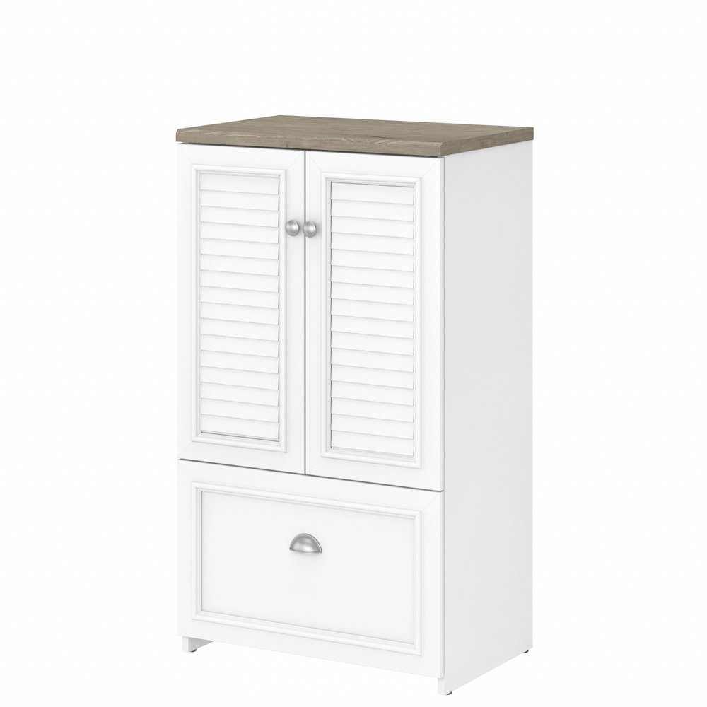 Fairview 2 Door Storage Cabinet with File Drawer. Picture 1