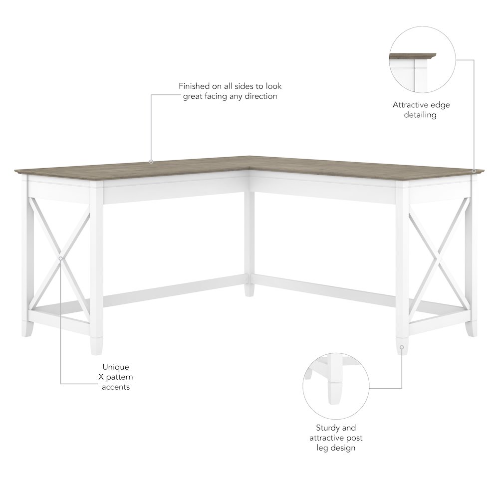 Key West 60W L Shaped Desk. Picture 5
