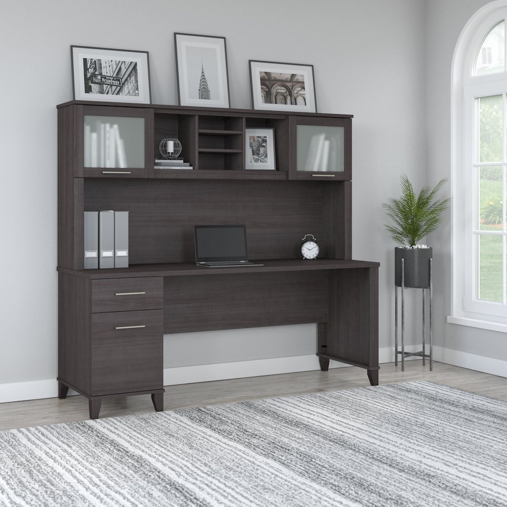 Somerset 72W Office Desk with Drawers and Hutch. Picture 2