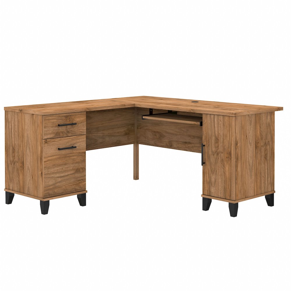 Somerset 60W L Shaped Desk with Storage. Picture 1
