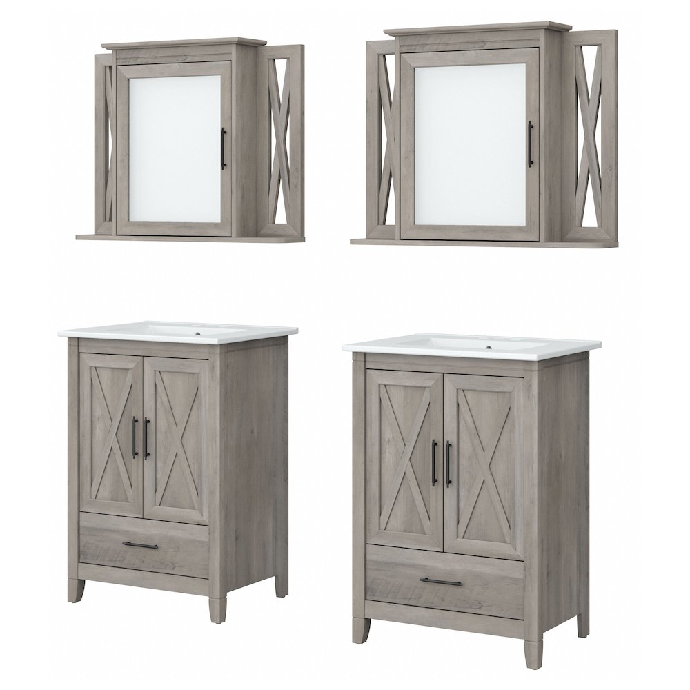 Key West 48W Double Vanity Set with Sinks and Medicine Cabinets. Picture 1