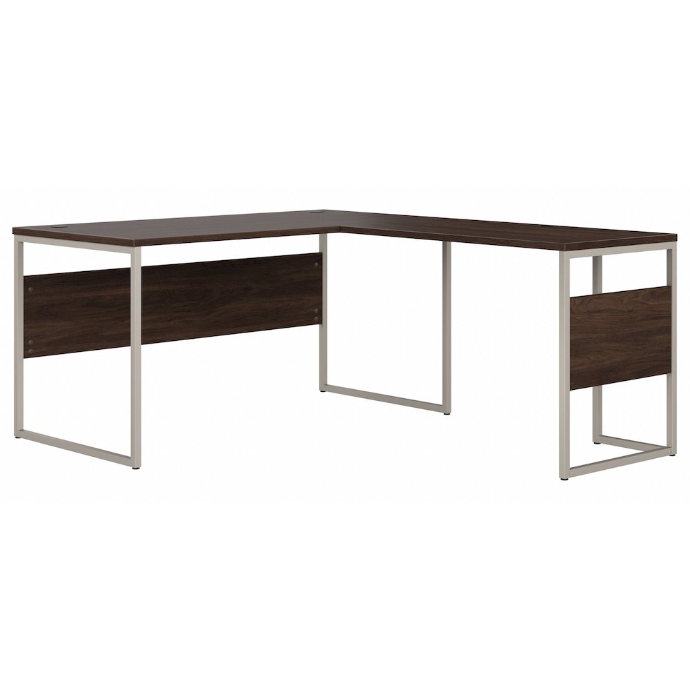 Hybrid 60W x 30D L Shaped Table Desk with Metal Legs. Picture 1