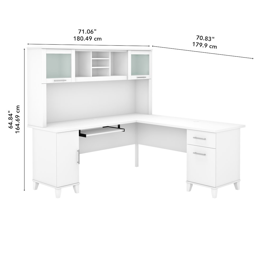 Somerset 72W L Shaped Desk with Hutch. Picture 8