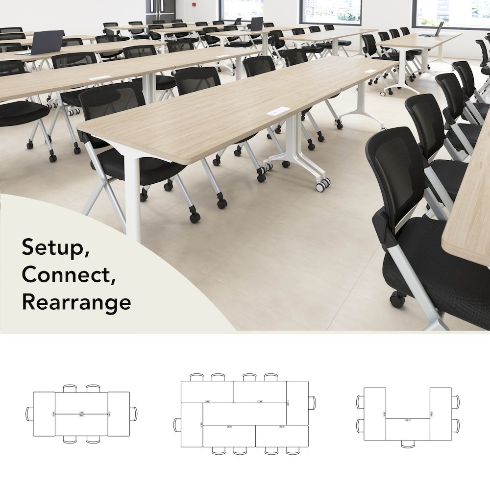 Synergy 72-inch Rectangle Modular Office Conference Table in Natural Elm. Picture 4