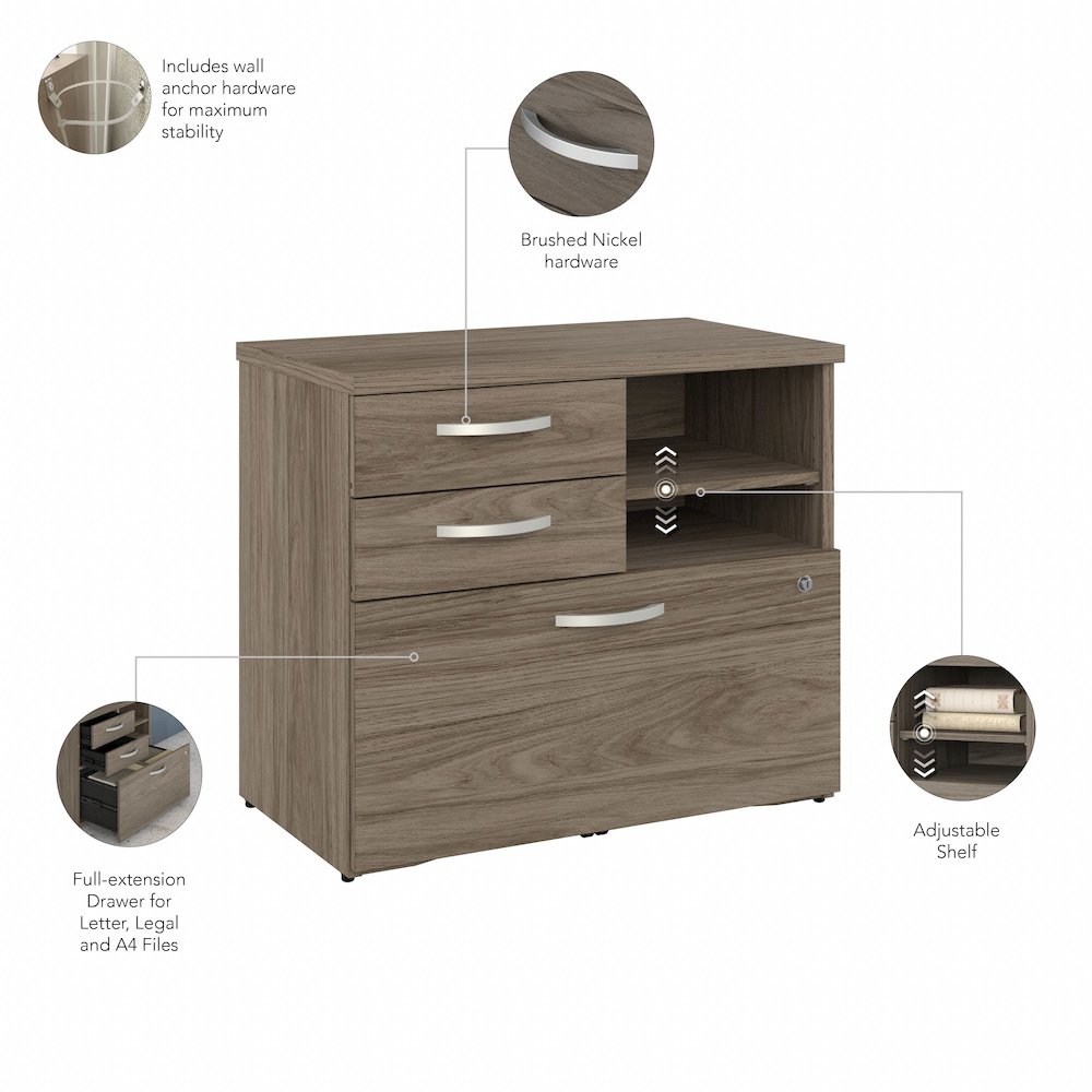 Hybrid Office Storage Cabinet with Drawers and Shelves. Picture 6