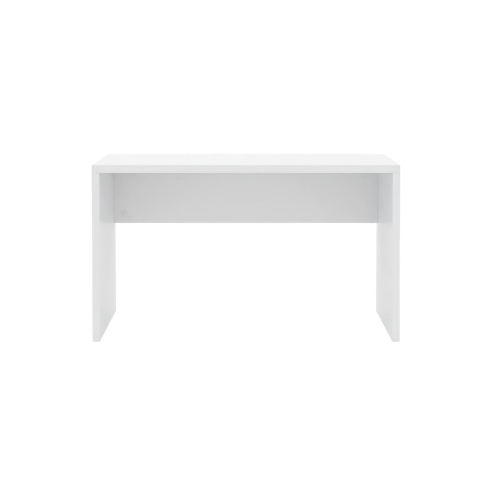 White Office Computer Desk With Metal Legs, Spacious Work Surface. Picture 4